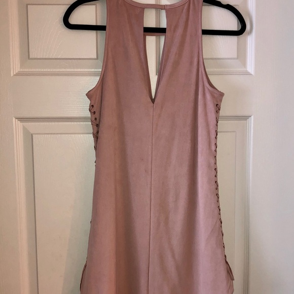 Blush Pink Suede Dress - Picture 5 of 5